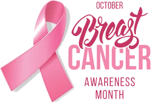 Breast Cancer Awareness Month Ribbon PNG Image