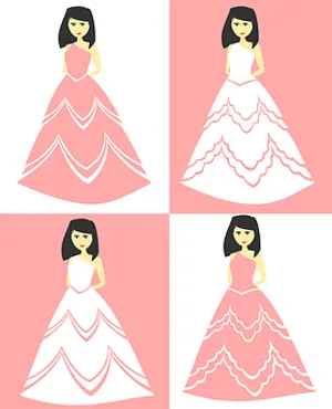 Bride Illustrations Variety Dresses PNG Image