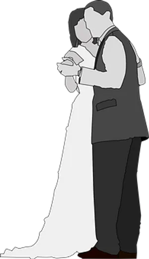 Brideand Groom Silhouette PNG