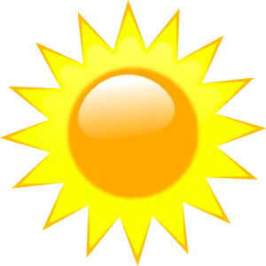 Bright Cartoon Sun Graphic PNG Image