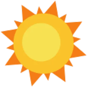 Bright Cartoon Sun Transparent Background PNG Image