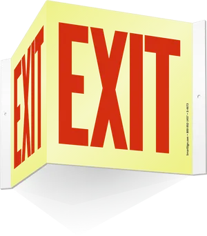 Bright Exit Sign PNG Image