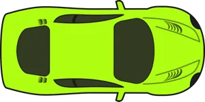 Bright Green Car Top View PNG Image