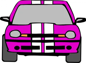 Bright Pink Car Front Illustration PNG Image