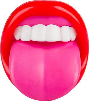 Bright Pink Tongueand Teeth PNG Image