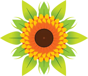 Bright Sunflower Vector Illustration PNG Image