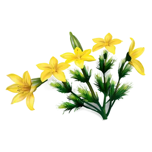 Bright Yellow Flowers Png Lhm PNG Image