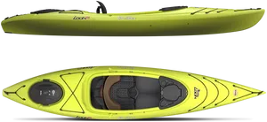 Bright Yellow Kayak Topand Side View PNG