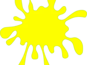 Bright Yellow Paint Splat PNG Image