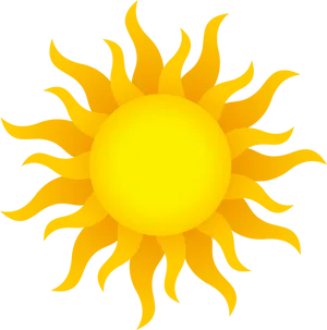 Bright Yellow Sun Graphic Transparent Background PNG Image