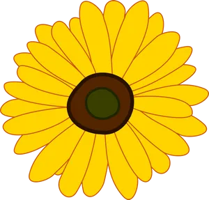 Bright Yellow Sunflower Clipart PNG Image