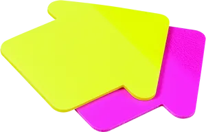 Bright Yellowand Pink Sticky Notes PNG Image