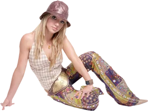 Britney Spears Boho Chic Pose PNG Image