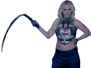 Britney_ Spears_ Holding_ Scythe PNG Image