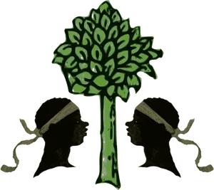 Broccoli Treeand Silhouettes PNG Image