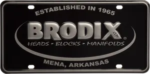 Brodix Custom License Plate PNG Image