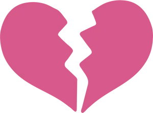 Broken Heart Icon Pink Black Background PNG Image