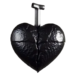 Broken Heart In Black Shadow Png Qot PNG Image