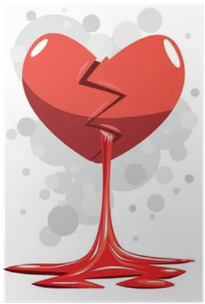 Broken Heart Leaking Love Illustration PNG Image