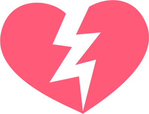 Broken Heart Symbol Pink Black Background PNG Image