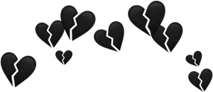 Broken Hearts Pattern PNG Image