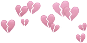 Broken Hearts Pattern PNG Image