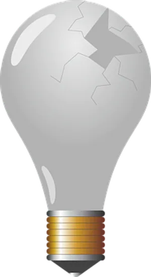 Broken Light Bulb Illustration PNG Image