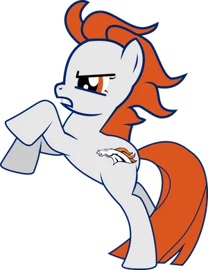 Broncos Themed Animated Pony PNG Image