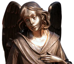 Bronze Angel Sculpture PNG Image