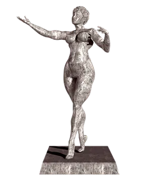 Bronze Female Statue Gesturing PNG Image