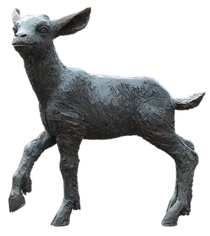 Bronze Lamb Sculpture PNG Image