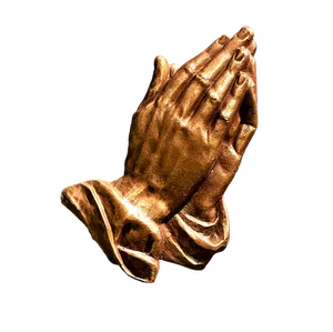 Bronze Praying Hands Sculpture PNG Image