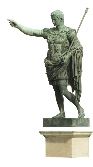 Bronze Roman Emperor Statue PNG Image