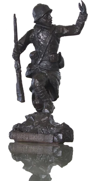 Bronze Soldier Sculpture PNG Image