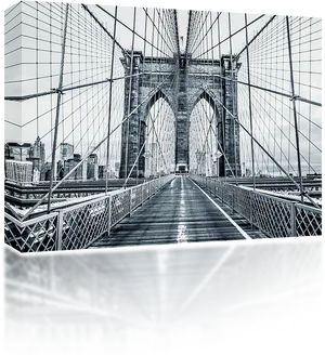 Brooklyn Bridge Blackand White PNG Image