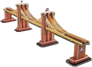 Brooklyn Bridge Model Isolated PNG Image