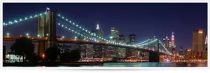 Brooklyn Bridge Night Skyline PNG Image