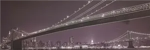 Brooklyn Bridge Nighttime Panorama PNG Image