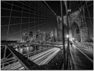 Brooklyn Bridge Nighttime Panorama PNG Image