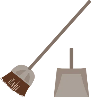 Broomand Dustpan Vector PNG Image