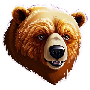 Brown Bear Head Artwork Png Jwp PNG Image