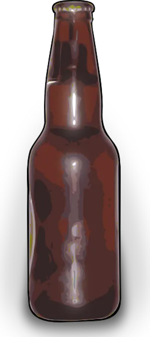 Brown Beer Bottle Isolated PNG Image