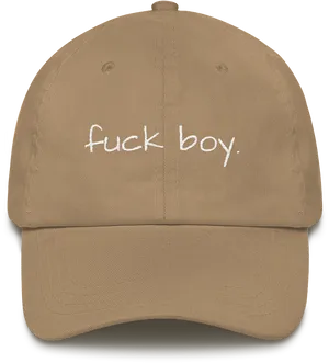 Brown Cap With Text PNG Image