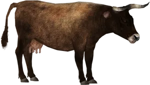 Brown Cow Profile PNG Image