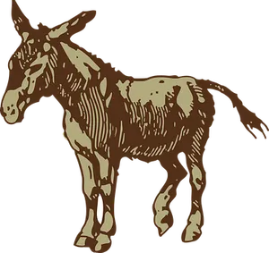 Brown Donkey Illustration PNG Image