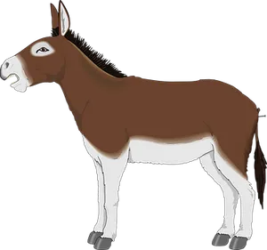 Brown Donkey Illustration PNG Image