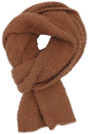 Brown Knitted Scarf Isolated PNG Image