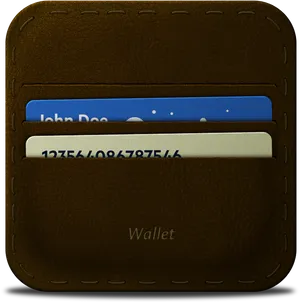 Brown Leather Card Holder Wallet PNG