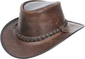 Brown Leather Cowboy Hat PNG Image