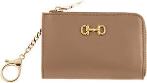 Brown Leather Keychain Wallet PNG Image